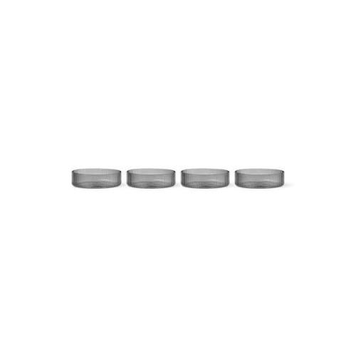 ferm LIVING - Ripple Serving Bowls Set of 4 Smoked Grey