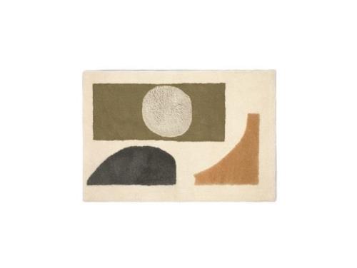 ferm LIVING - Bloco Tufted Rug Large Grøn/Off-white