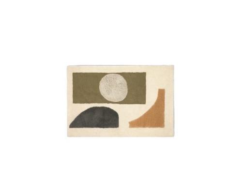 ferm LIVING - Bloco Tufted Rug Small Grøn/Off-White