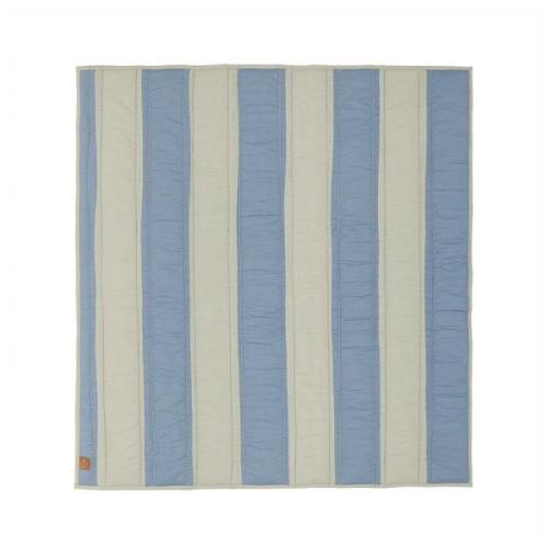 OYOY Living Design - Striped Quilted Tæppe Blå/Clay