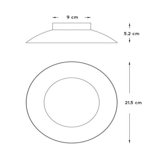 Foskal LED-loftslampe i hvid, Ø 21,5 cm