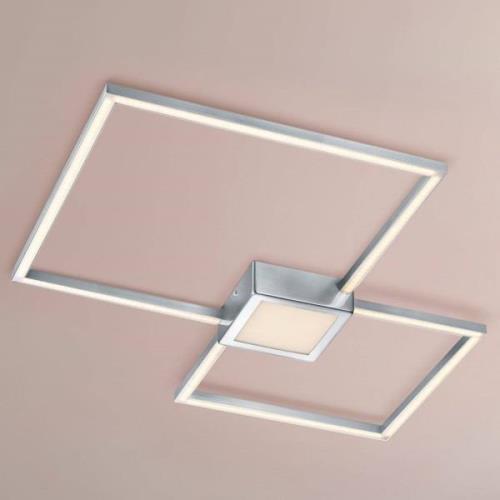 Hydra LED-loftlampe, 3.000 K nikkel, 2 kvadrater