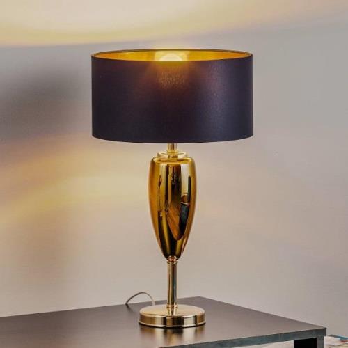 Vis Ogiva - bordlampe i sort og guld tekstil