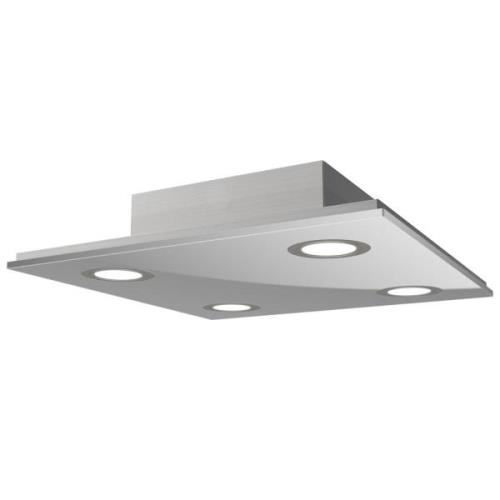 Kvadratisk LED-loftlampe Pano, metallic