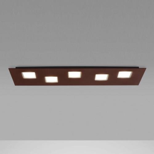 Fabbian Quarter, brunt LED-loftlampe 5 lyskilder