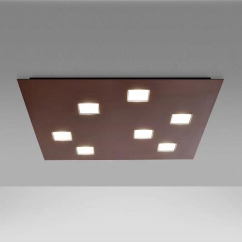 Fabbian Quarter, brun LED-loftlampe 7 lyskilder