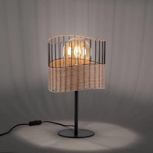 Reed bordlampe i træ og metal