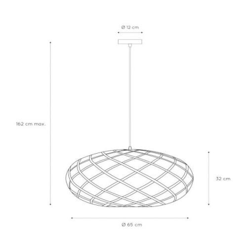 Wolfram-pendel, oval skærm, 65 cm, guld