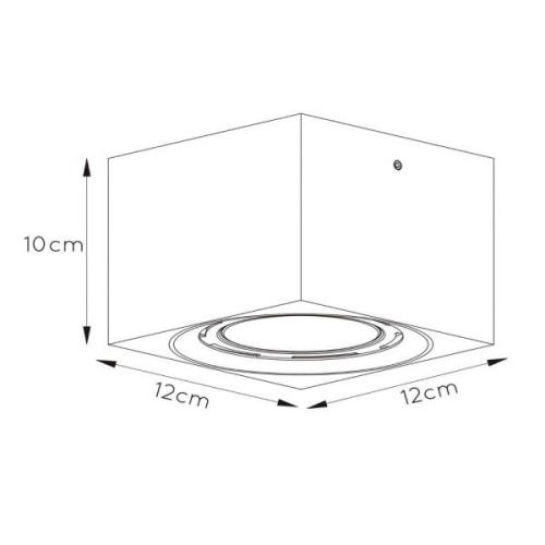 LED-loftspot Fedler kantet hvid