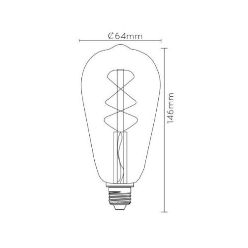 LED-pære E27 ST64 4W 2.200K rav med sensor