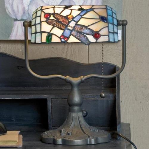 Dragonfly banklampe i Tiffany-stil