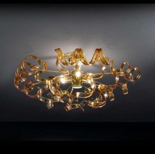 Ravfarvet loftlampe Amber 60 cm Ø