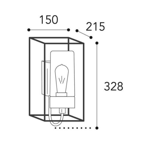 Cubic³ 3362 udendørs væglampe messing antik/opal