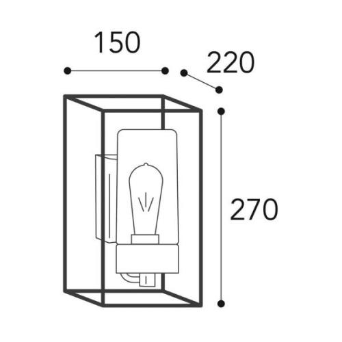 Cubic³ 3365 udendørs væglampe nikkel antik/klar