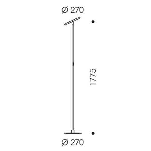 OLIGO Decent Max LED-gulvlampe, børstet alu