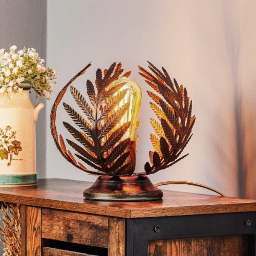 Felce bordlampe som bregne i bronze, højde 24 cm