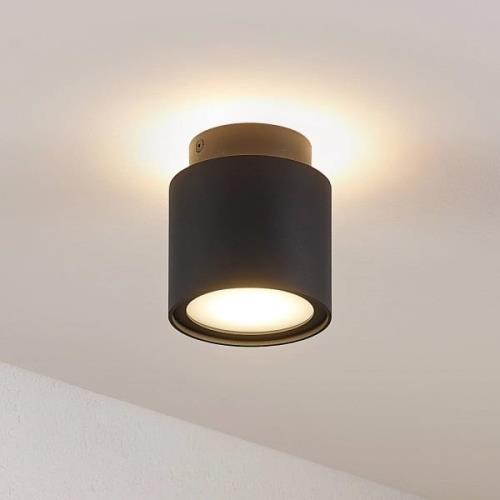 Arcchio Walisa loftlampe, mælkehvidt glas, sort