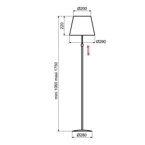 Aluminor Store gulvlampe, alu/gråbrun