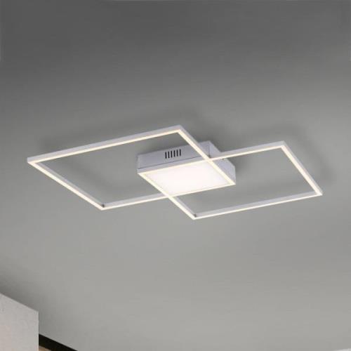 LED-loftlampe Asmin, CCT, stål, 60x60cm