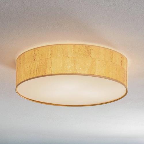 Leano loftlampe, brun, rund, af kork