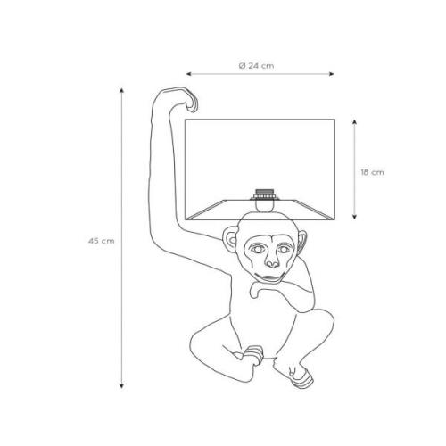 Extravaganza Chimp-bordlampe, guld/sort