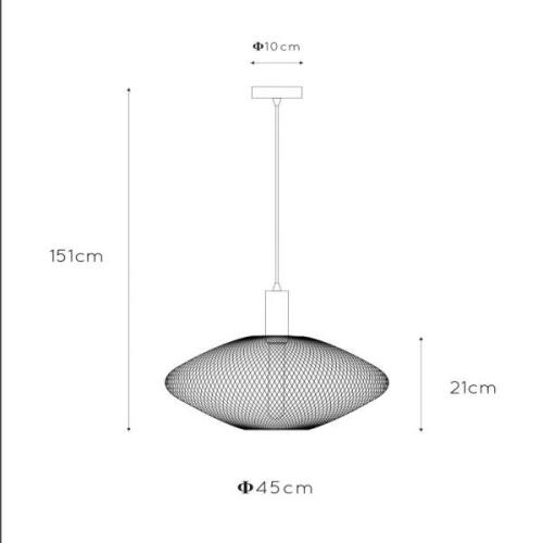 Mesh-pendel, trapezformet, Ø 45 cm, sort