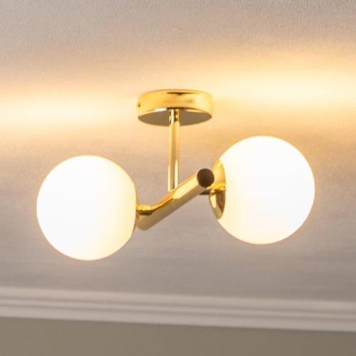 Linea loftlampe, guld, 2 lyskilder