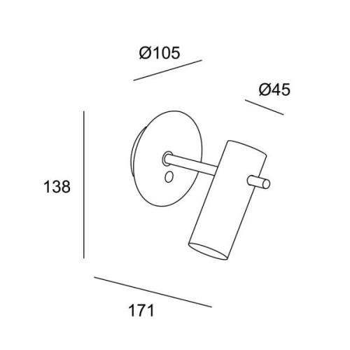 LED-C4 Nude væglampe E27 stengrå/sort