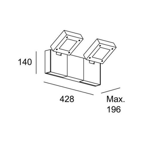 LEDS-C4 Modis udendørs væg 2x16,6W CCT antracit 43cm