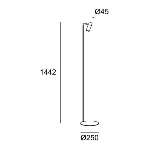 LEDS-C4 Nude Single Curved gulvlampe grå/sort