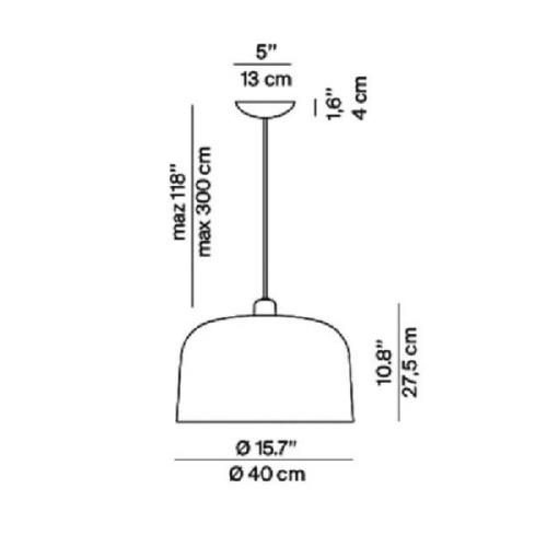 Luceplan Zile pendel murstensrød mat, Ø 40 cm