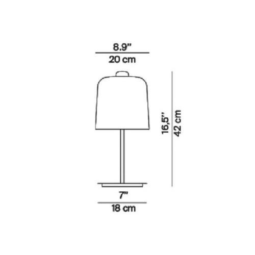 Luceplan Zile bordlampe, duegrå, højde 42 cm