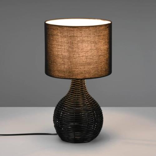 Sprout bordlampe, rattan og tekstil, sort