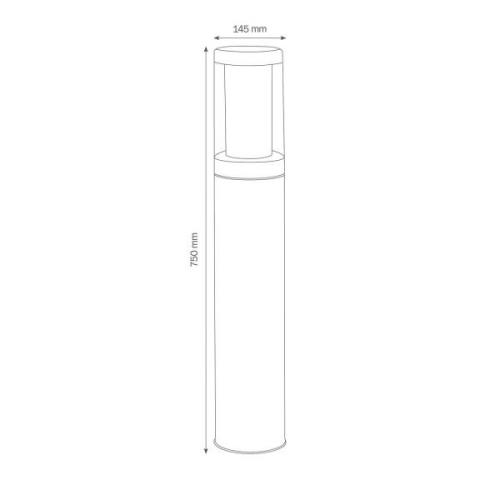 Stibelysning i rustfrit stål 1256, havvandsbestandig 75 cm