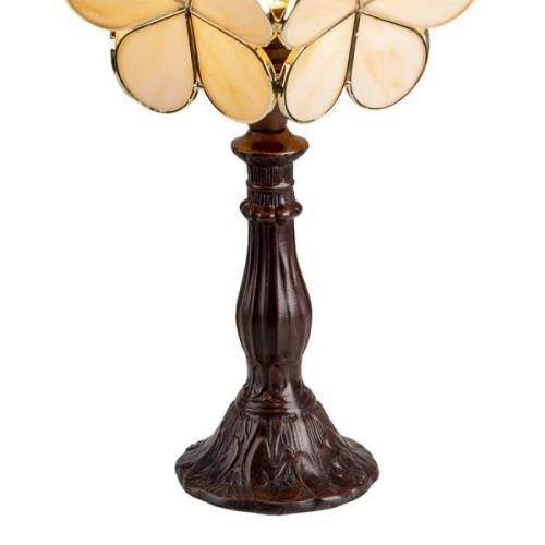 5LL-6095 bordlampe, tiffanydesign, beige