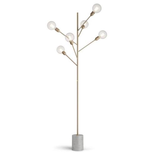 Modo Luce Baobab gulvlampe, 6 lyskilder, mat guld