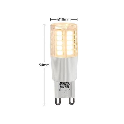 Arcchio LED-stiftsokkelpære, G9, 4,5 W, klar, 2.700 K