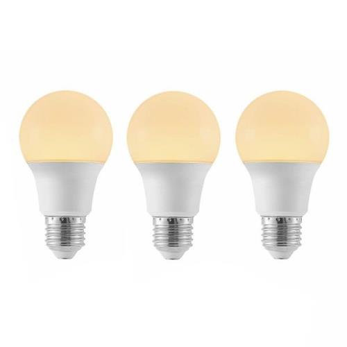 LED-pære E27 A60 4,9 W 3.000 K opal, sæt m. 3 stk