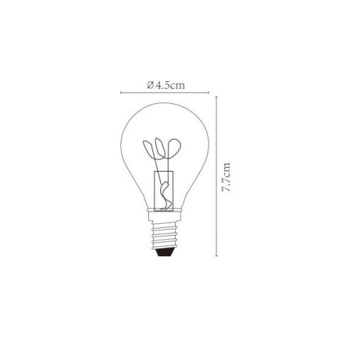 LED-pære E14 3W dråbe rav 2.200K dæmpbar