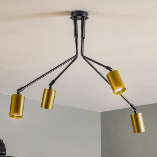 Verno 4 Black loftlampe i sort og guld