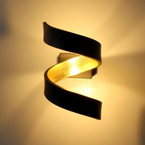 Helix LED-væglampe, sort-guld, 17 cm