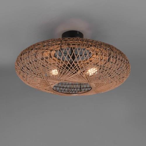 Hedda loftlampe af sisal og metal