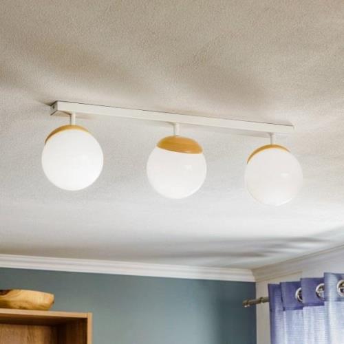 Sfera loftlampe, 3 lyskilder direkte lang glas/træ