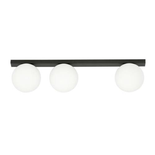 Loftlampe Fit, sort/opal, 3 lyskilder