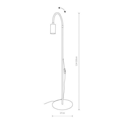 Eye Flex gulvlampe med fleksibel arm, sort