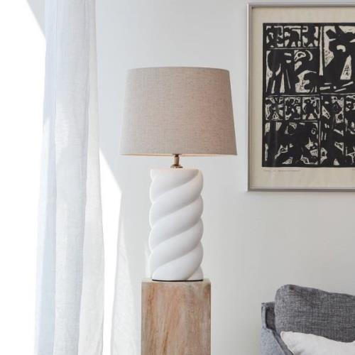 PR Home Spin bordlampe Ø 30 cm brun/offwhite