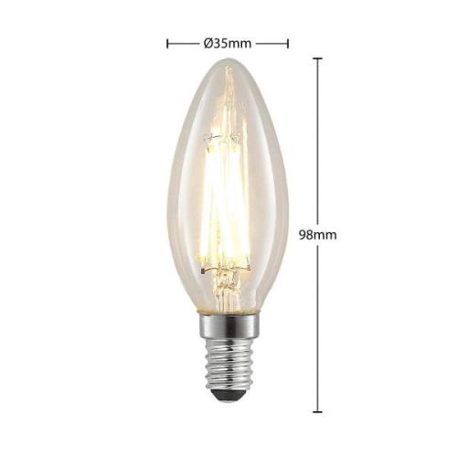 LED-pære E14 4W 2.700K kerte filament dæmpbar