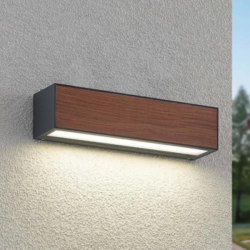 Arcchio LED udendørs væglampe Lengo, CCT, 25 cm, 1-lys, træ