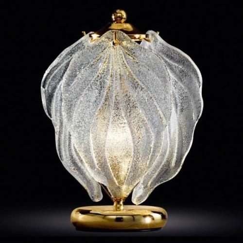 Eksklusiv glas bordlampe Foglie af Murano-glas