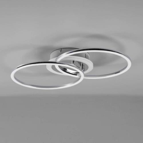 Venida LED-loftlampe i ring-design, krom